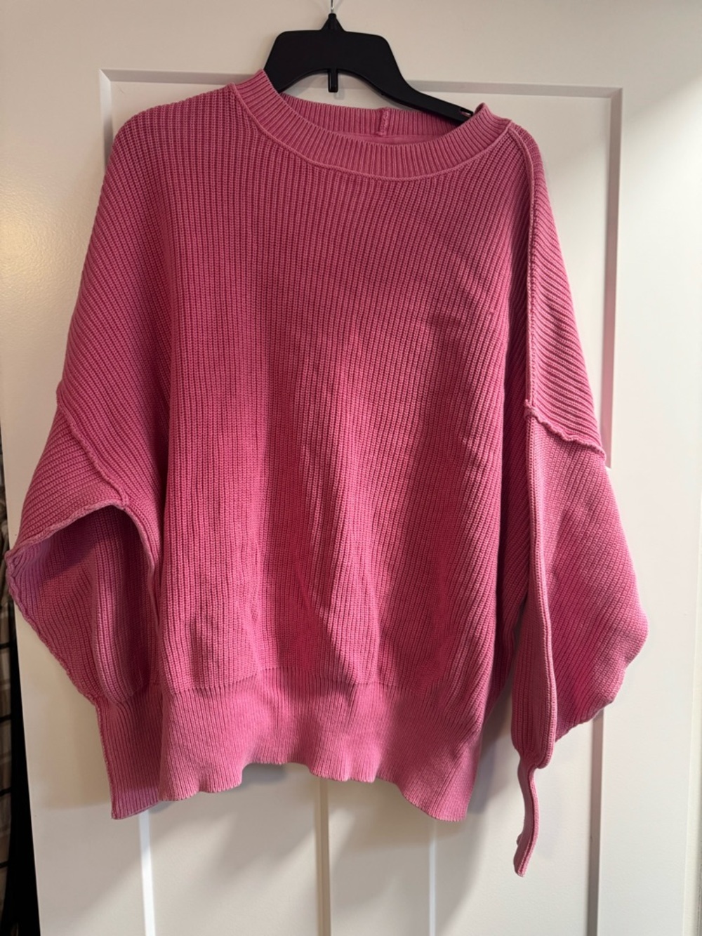 aerie Hot Pink Ribbed Crew Neck Sweater